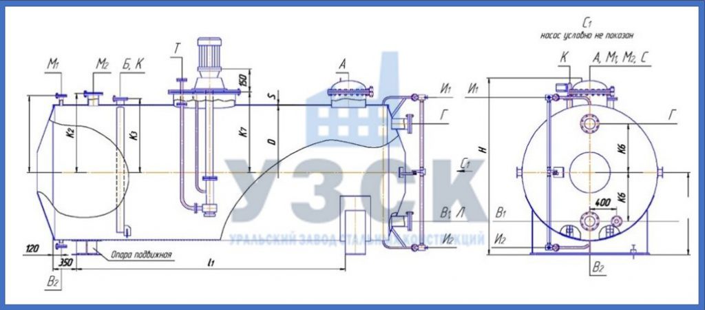 Чертеж емкости ГКК в Омске